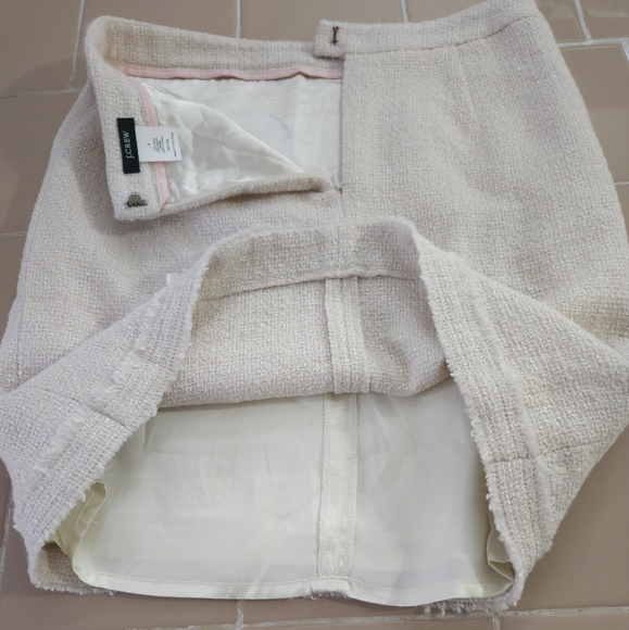 J. Crew ivory wool skirt with liner (4) - Picture 6 of 7